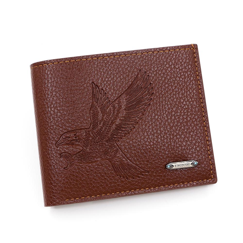 Men's Fashion Business Wallet with Multi-Card Slots and Embossed Eagle Design