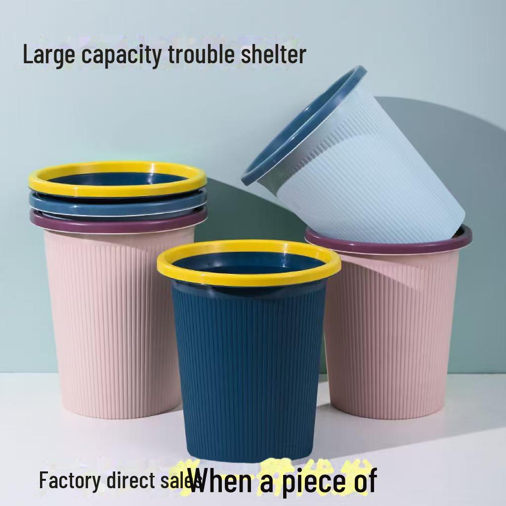 Nordic Home Trash Can with Pressure Ring for Dry and Wet Waste, Uncovered Kitchen Debris Storage.