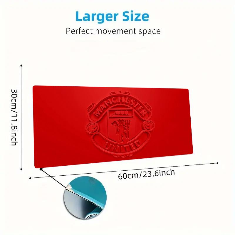 Manchester United F.C Print Cushion Non-slip Laptop Tablet Big Mousepad XXL Mat Mini PC Playmat With Lock Edge