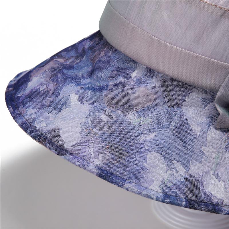 Eleganti Cappelli a Tesa Larga Floreali da Donna, Cappello a Secchiello Leggero e Traspirante per Primavera/Estate, Cappello da Pesca con Tesa Larga e Protezione UV con Dettaglio Floreale