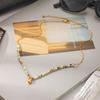 Huang Chao Natural Stone Water Drop Necklace with Stainless Steel Clavicle Chain.