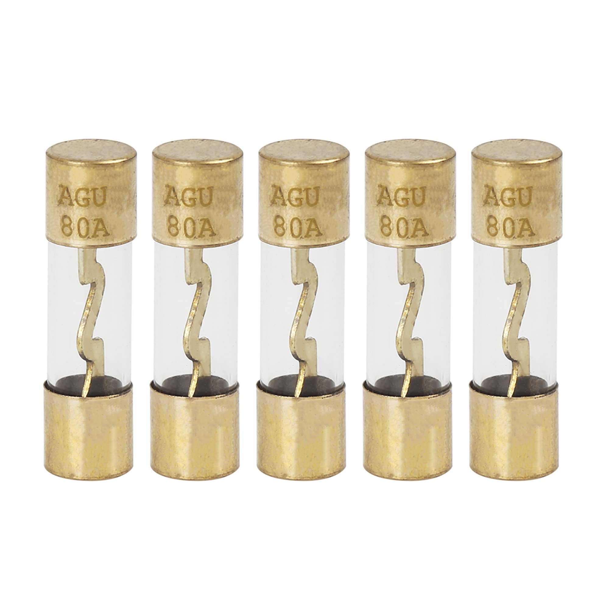 uxcell Plastic Tube Fuse 80Amp Car Auto AGU Fuse Pack