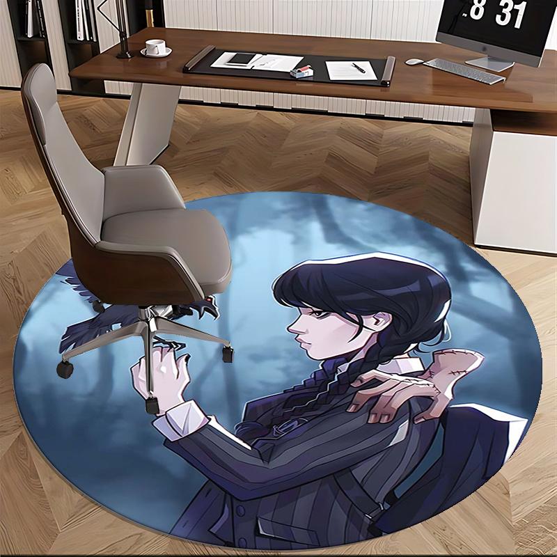 Raven Companion,The Addams Family Chair Mat Round Rug Office Carpet, Non Slip, Suitable for Living Rooms, Bedrooms,Decor1205727a