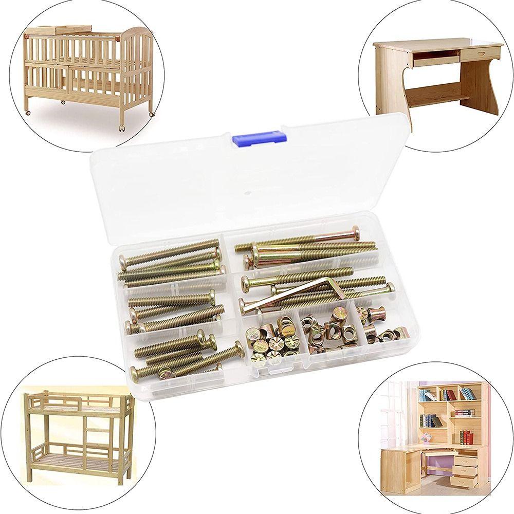 50 adet Altıgen Tahrik Cıvata Somun Kiti Somun ve Cıvata Çeşitleri Setleri Beşik Ranza Mobilya Karyolası