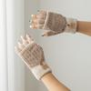 Thicken Winter Gloves Knitted Wool Glove Bracers Casual Finger Gloves  for Woman Winter Warm