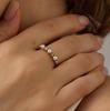 Luxury Zircon Pearl Stainless Steel Ring - High-End Titanium Fashion Jewelry for Women