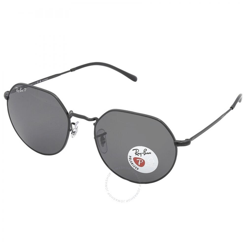 Ray Ban Jack Polarized Black Irregular Unisex Sunglasses Rb3565 002 48 55
