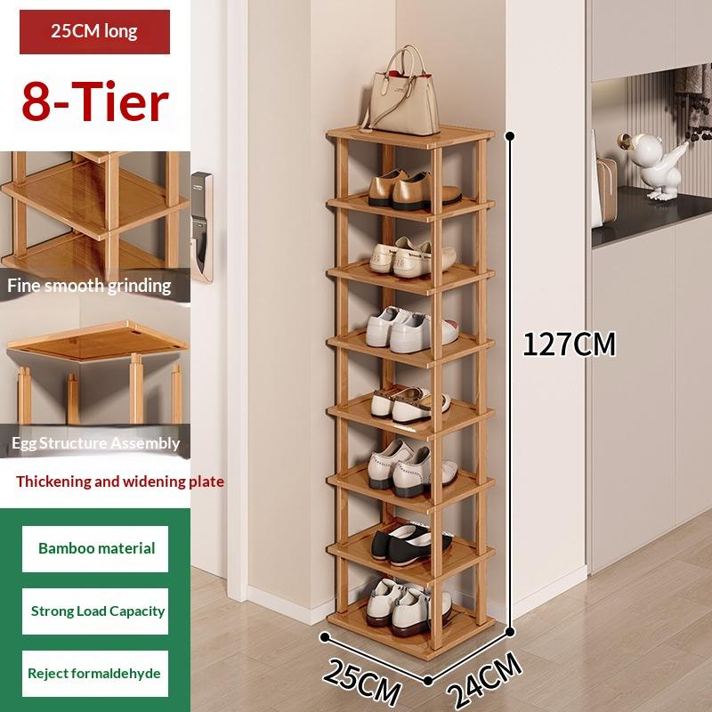 2-9Layer Small Household Shoe Storage Bamboo Simple Shoe Rack Shoe Rack Household Doorstep Storage Rack Tool Corner Organizer