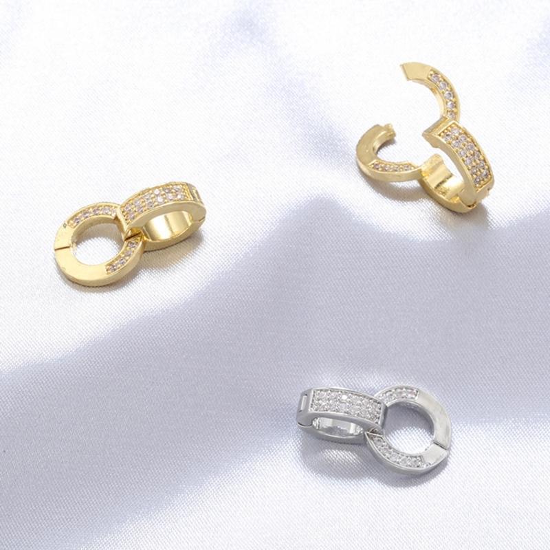 Exquisite Copper Connector with Micro Pave Cubic Zirconia Jewelry Findings Enhancer Clasps for Customized Accessories