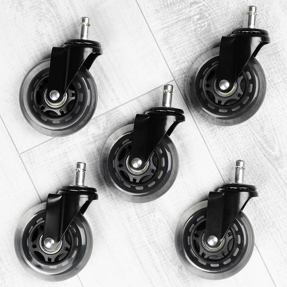 5x Ikea Office Chair Casters, Rubber, Silent, Swivel, Office Chair