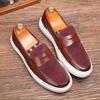 Fashion Fashion Men's Casual Slip-on Leather Shoes Men Classic Buckle Loafers Moccasins Mens Outdoor Board Shoe Driving Flats