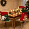Snowman Christmas Chair Cover Elk Santa Claus Chair Back Cover  Office Banquet
