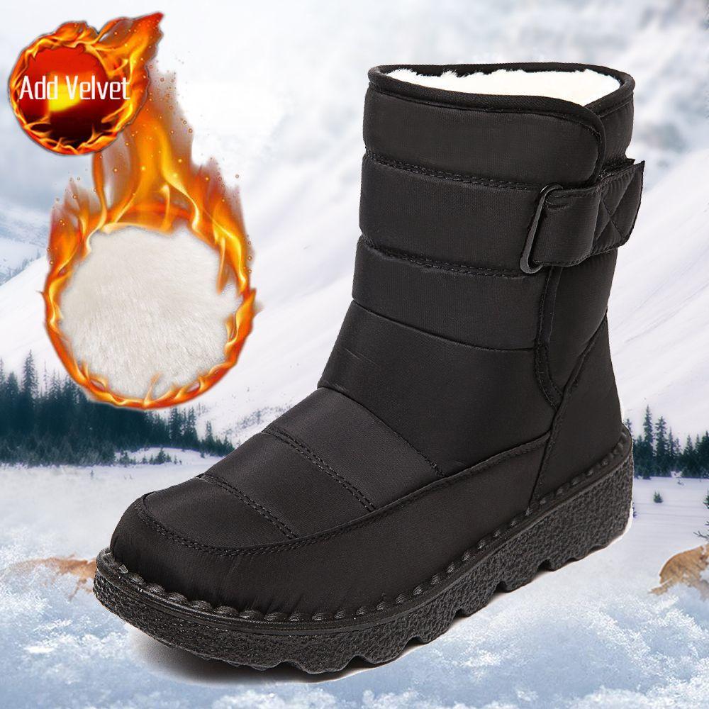 

Модные теплые водонепроницаемые зимние ботинки большого размера для женщин, зимние ботильоны на платформе, удобные и элегантные, тренд 2025, готическая женская обувь 36