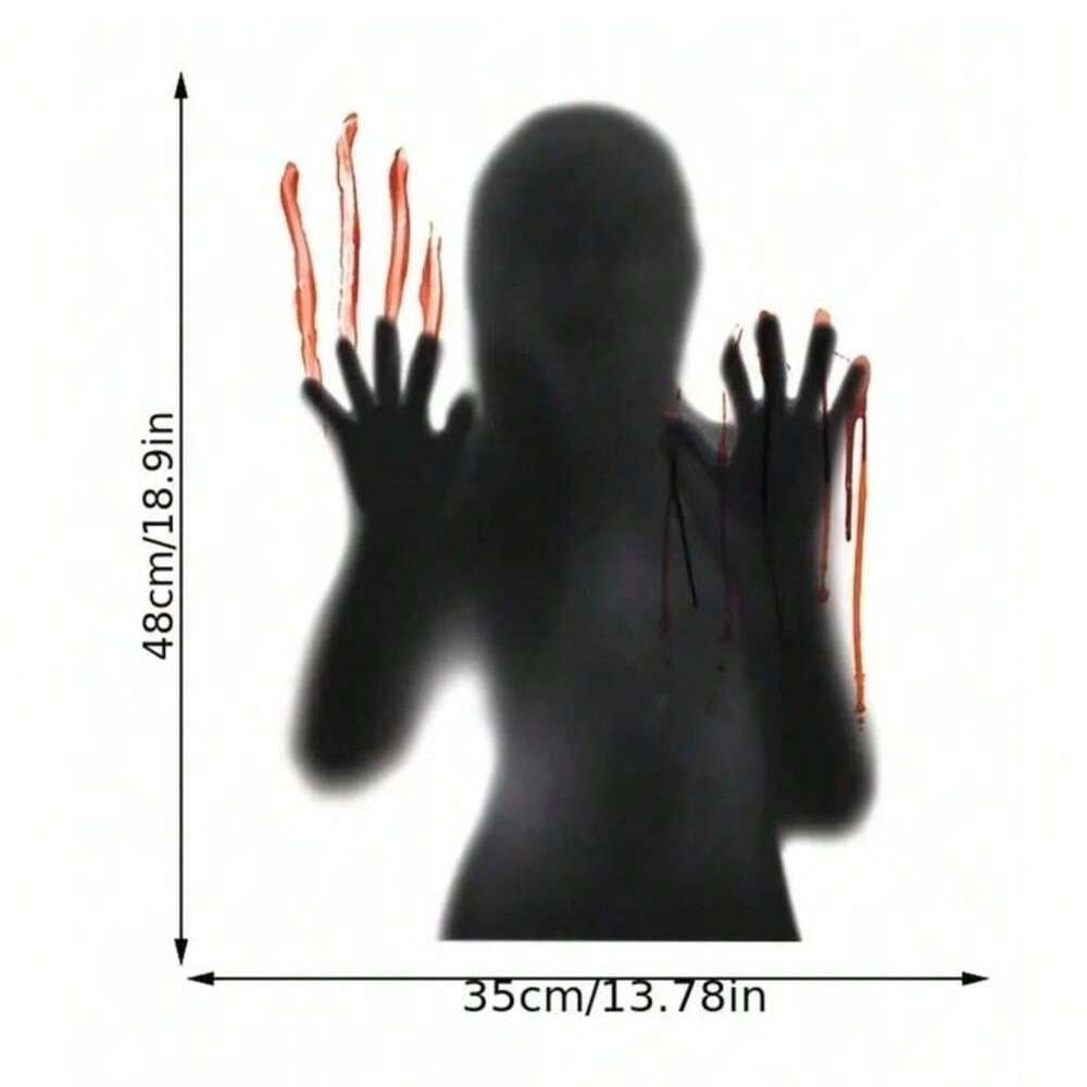 Halloween Horror Glass Window Decor Glass Sticker Horror Female Ghost Wall Stickers Self-Adhesive Party Haunted House Horror Pro