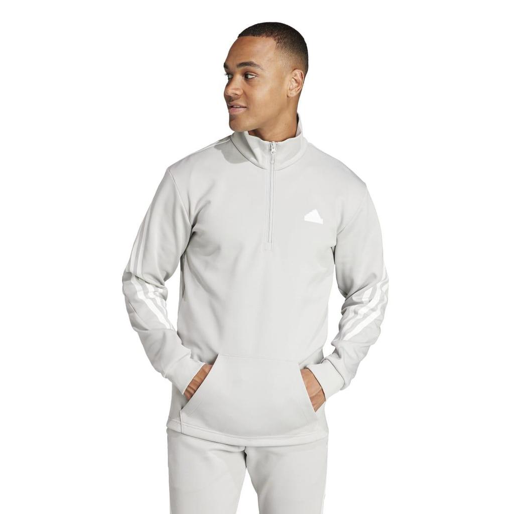 Adidas Mens Future Icons Striped Half Zip Sweatshirt