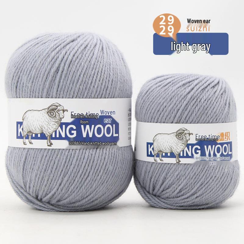 Wool Yarn Hand-Knitted Sweater Scarf Hat - Pure Color Four-Strand Yarn Ball