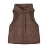 Women's Solid Color Zipper Fashion Pockets Stand-Up Collar Vest Top Coat