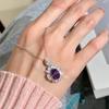Natural Colored Treasure Spar Pendant S925 Sterling Silver Necklace Women's Neck Jewelry Light Luxury High-end Collarbone Chain