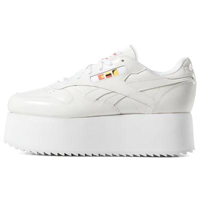 Zapatillas Deportivas Blancas Neón Rojo Negro para Mujer X Gigi Hadid Plataforma Triple de Cuero Clásico DV4110