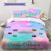 Among Us Custom Name Pattern Bedding,Quilt Set Quilt Cover Pillowcase Home Birthday Gift(1 * Duvet Cover + 2 * Pillowcase, Without Core)