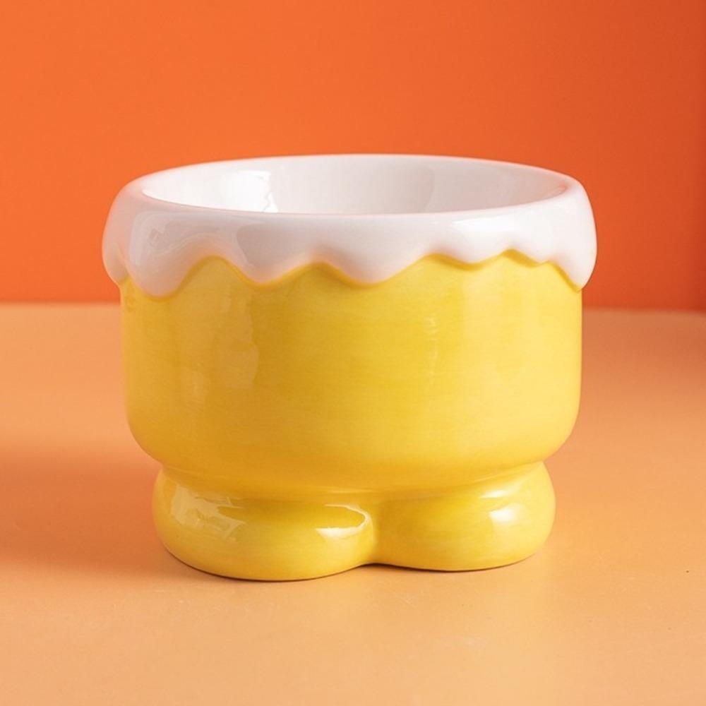 Non-Slip Ceramic Pet Bowl Anti-Spilling Large Capacity Cervical Spine Bowl Guarded Neck Anti-Overturning Bowl Dog Drinking
