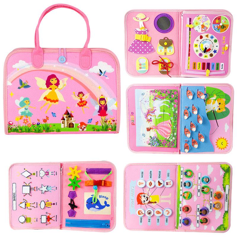 Felt Learning Early Education Board Felt Children Diy Busy Board Montessori Children'S Puzzle Teaching Dress And Tie Shoelaces