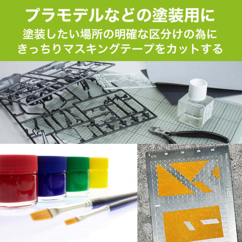 Felimoa Masking Tape Cut Guide for Curves and Straight Lines, Painting, Plastic Models, Set of 2