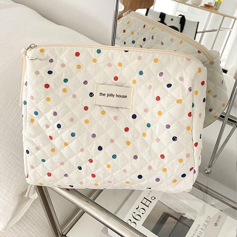 Красочная дорожная косметичка в горошек, вместительный органайзер для макияжа, сумка для хранения, косметический органайзер, чехол для женщин и девочек