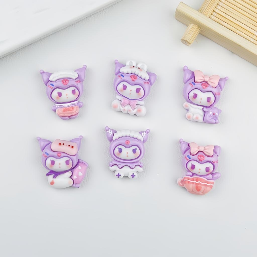 10Pcs New Kawaii Cute Candy Bow Tie Cartoon Animalseries Flat Bottom Scrapbook Diy Jewelry Making Hairwear Accessorie A130