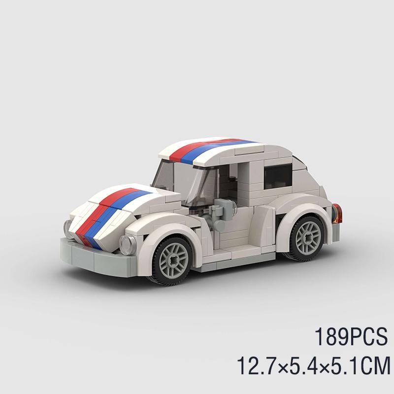 City vintage Speed car MOC rally sports model Building Blocks Old Super race classical Vehicle Racing Bricks Christmas Gift toy