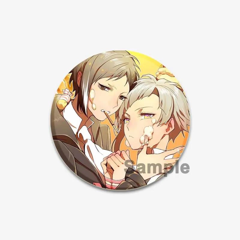 32/44/58mm Bungo Stray Dogs Pin Agency Atsushi Nakajima Dazai Osamu Soft Button Decorative Handmade Hat Badge Gift Accessory