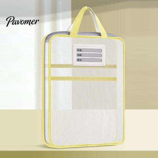 Multi-purpose Storage Kits Transparent Nylon Document Bag, Portable Lightweight Mesh File Organizer with Zipper Pouches And Strap, Large Capacity