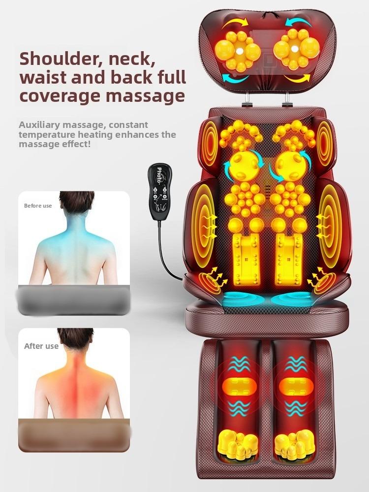 Neck and Back Massager with Heat Adjustable Full Body Massage Chair Pad Shiatsu Kneading Seat Portable Seat Massager Gift