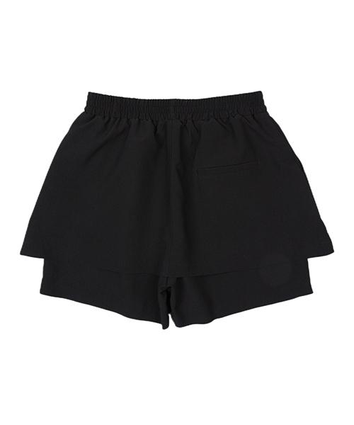 WHEN YOU MOVE Basic Elastic Skirt Shorts Black