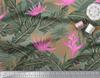 Soimoi Japan Crepe Satin Stoff Blomster & Blader Tropisk Stoff Prints etter meter 42 tommer