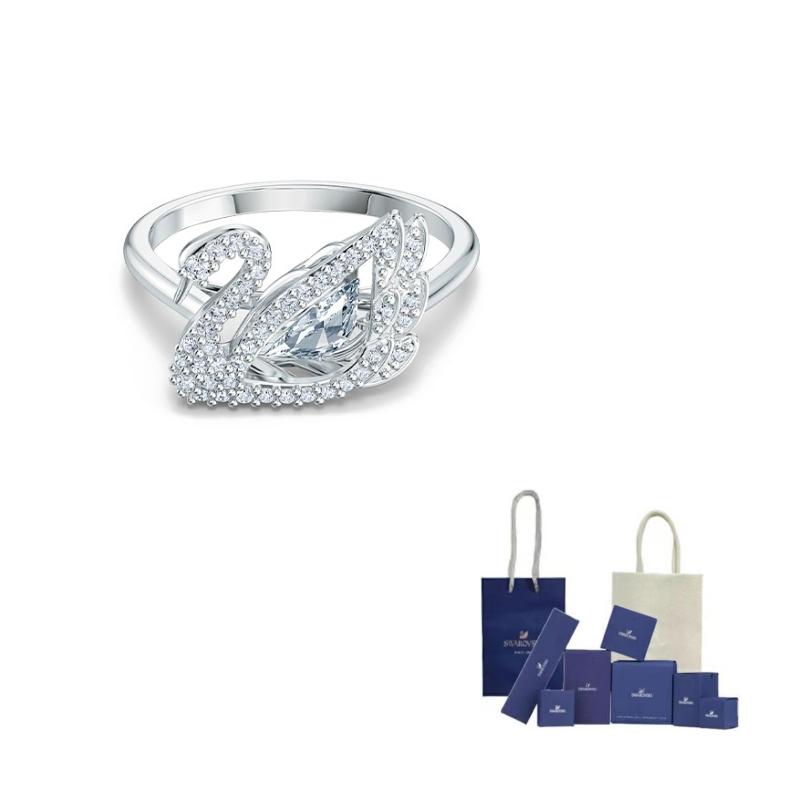 Swarovski mākslīgo kristālu gredzeni sievietēm, balti
