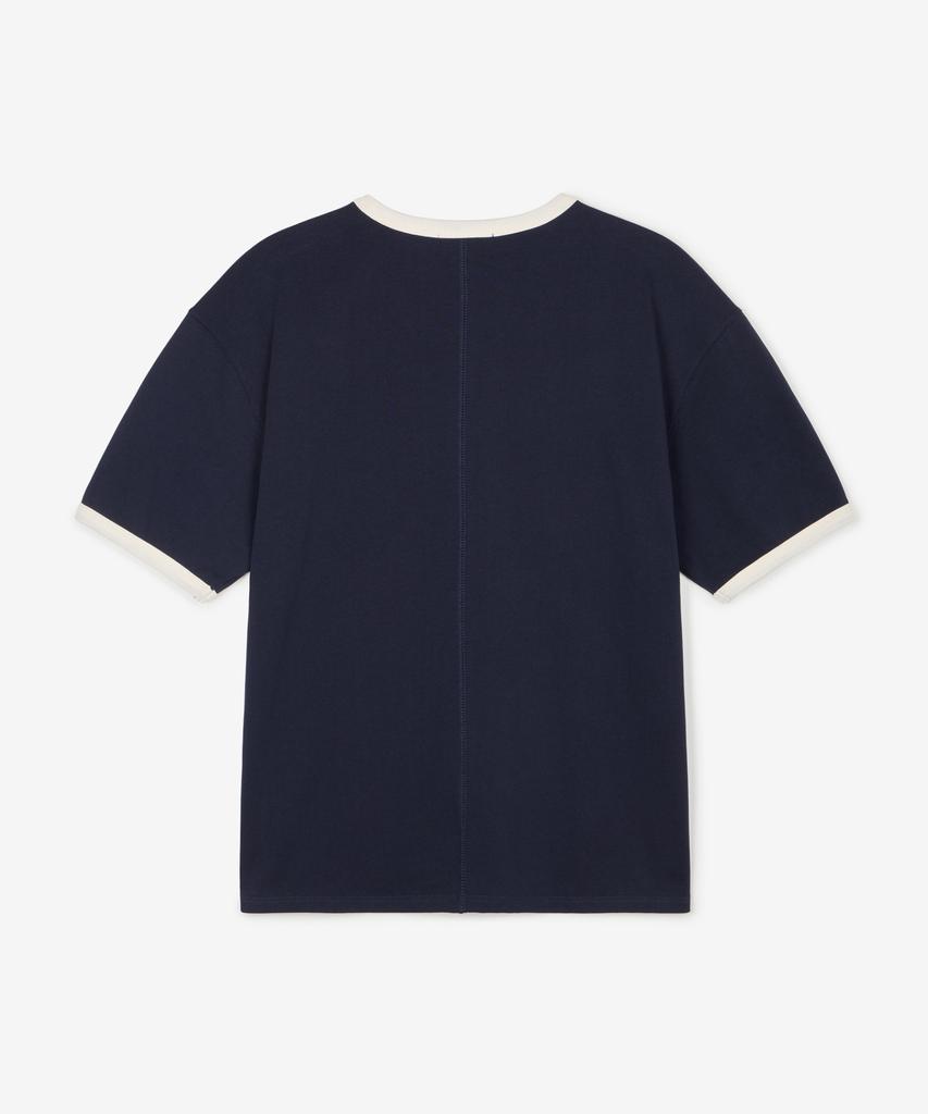 Tienjiti W Cropped Ringer Tee (Navy) Tnts6E210N2