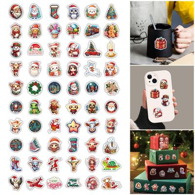 100 Teile/beutel Weihnachten Aufkleber Selbstklebende Wasserdichte PVC Abnehmbare Telefon Abdeckung Gepäck Skateboard Laptop Scrapbook Aufkleber Kinder DIY Liefert