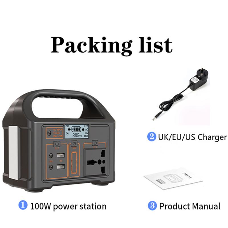 jsdsolar 100W Portable Power Station Power Generator 110V 220V LED Light Emergency Solar Power Bank for Outdoor Camping Travel 220V