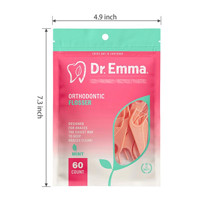 60Pcs Orthodontic Flossers For Braces - Ortho Dental Floss Picks For Adults & Kids Fits Under Arch Wire