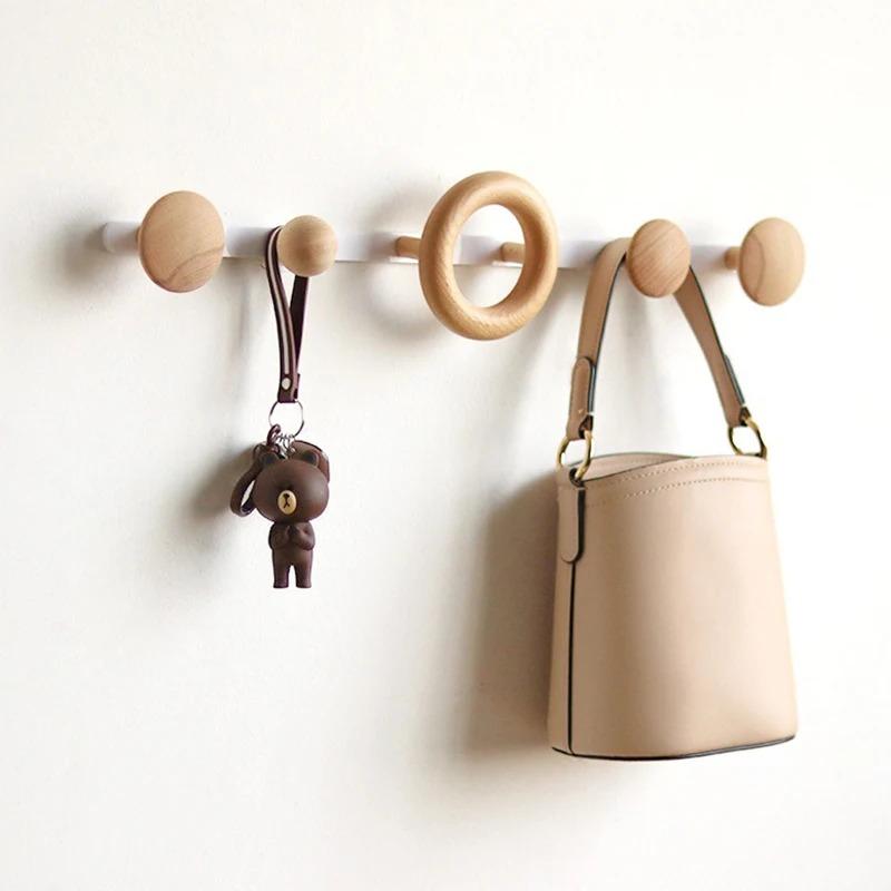 Wall Coat Rack Hook Wooden Clothes Racks Clothes Hangers Entrance Hall Hanger for Bags Room Furniture Interior Shelves Furniture