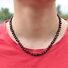 Collier ras-du-cou minimaliste pour hommes Garçon Perles fines 6mm Onyx Carte Naturelle Œil de Tigre Collier Homme Punk Accessoires Masculins