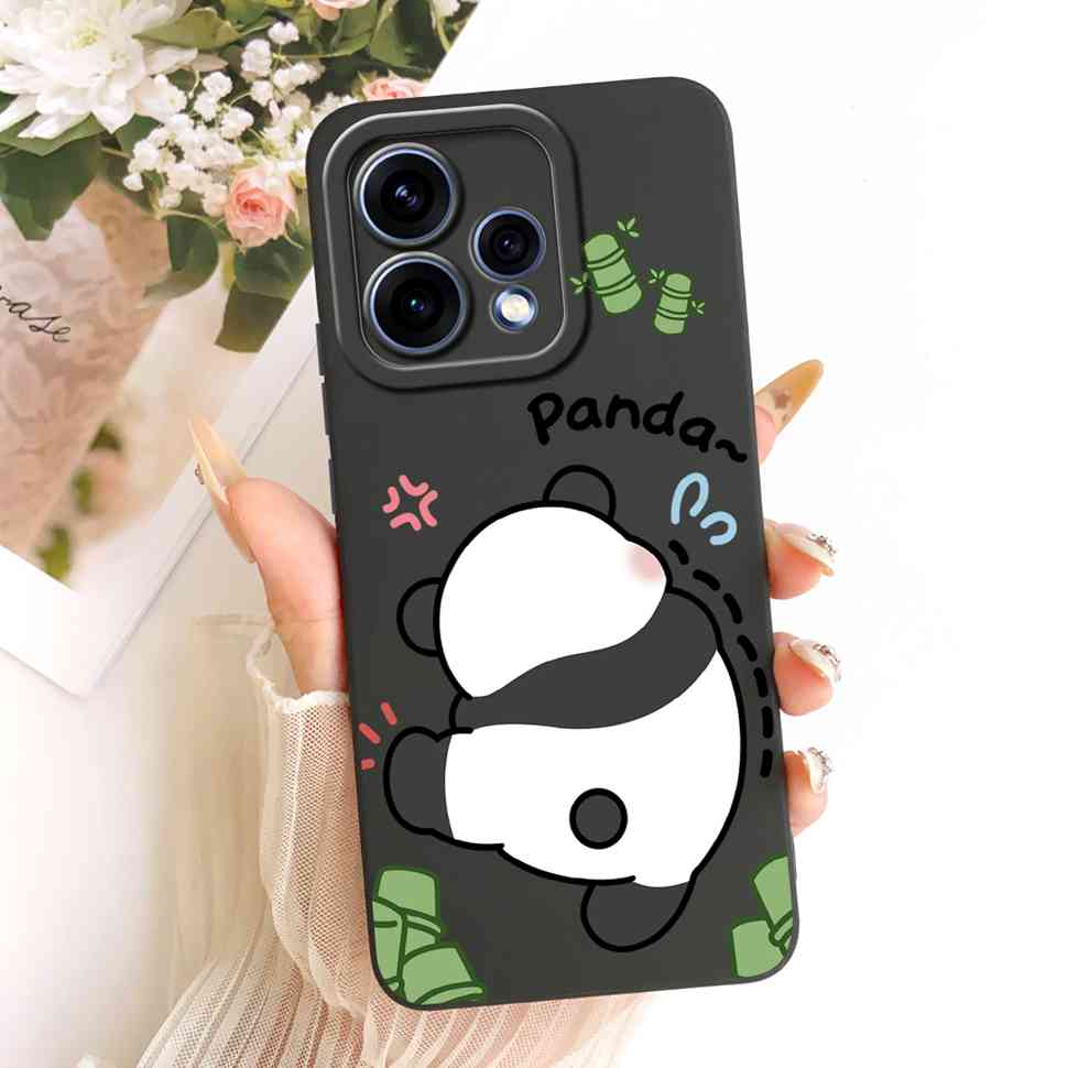 For Oppo Reno15 5G Case CPH2825 ilicone Back Cover For Oppo Reno 15C Reno15c 5G Cute Panda Cartoon Phone Cases Shockproof