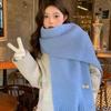 Long Tassel Winter Wool Scarf Plush Long Shawl Simple Winter Cashmere Scarves  Student