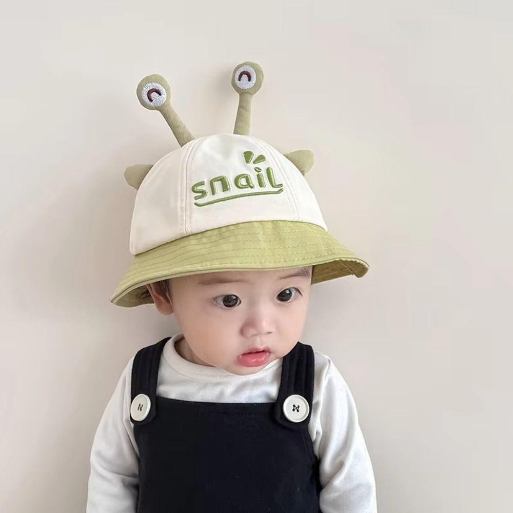 Solid Color Newborn Sun Hat Embroiderey Toddler Panama Sun Hat Fashion Snail Baby Bucket Hat Beach