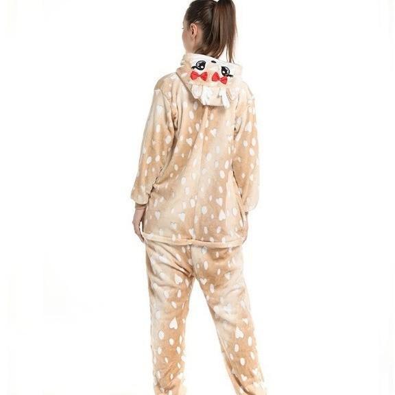 Erwachsene Flanell Rentier Einteiler Pyjamas - Dicke Winter Homewear