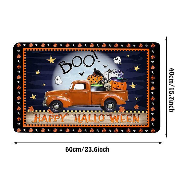 2pcs Halloween Foot Mats Ethnic Festival Decorative Floor Mats Easy To Take Care of Door Mats