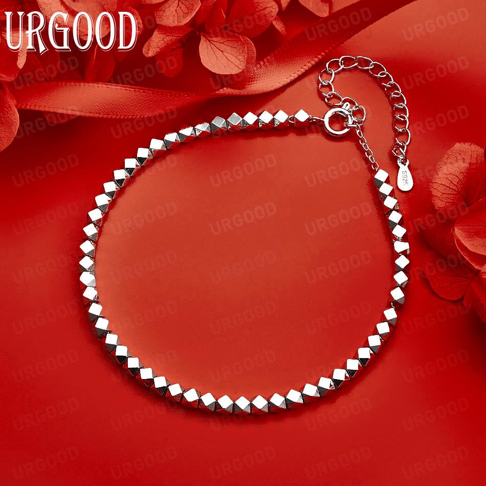 925 Sterling Silver Geometric Fashion Bracelet Gift Jewelry