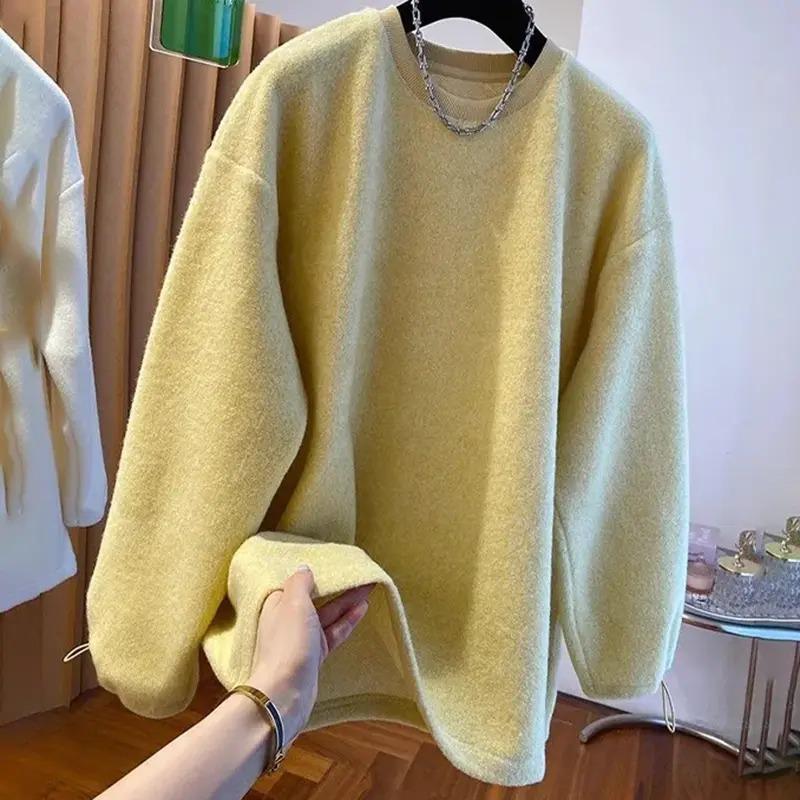 Sweatshirt for Women Oversize Fleece Thickened Loose Round Neck Casual Pullover Long Sleeve Winter Sweatshirt Top