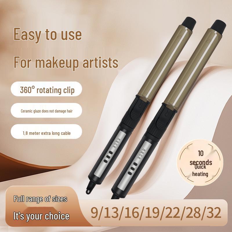 9mm Professional Rotating Curling Iron for Makeup Artists and Children, Ideal for Photo Studios